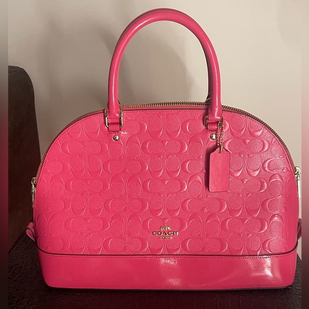 Fabulous Coach Pink Embossed Satchel Bag!